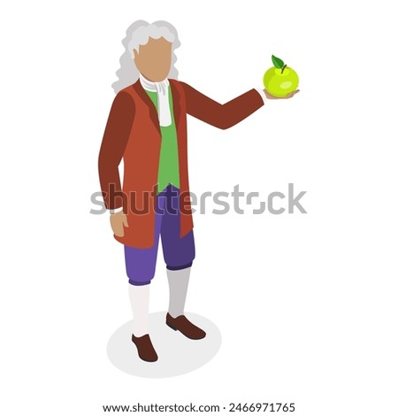 3D Isometric Flat Vector Set of Great Scientists, Famous Person in Science. Item 4
