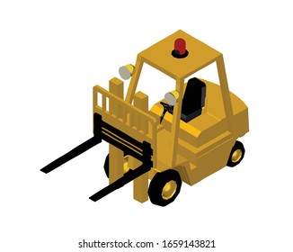 3d isometric forklift icon vector