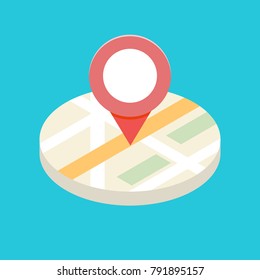 3d  Isometric GPS icon concept for  Mobile application. Vector illustration.