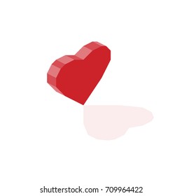 3D Isometric heart on white background. Vector illustration EPS 10.