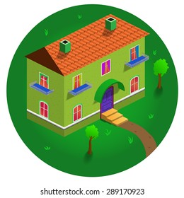 3D Isometric House.