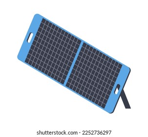 
3d isometric icon of a solar battery, device for charging electronic equipment. Energy storage, green technology. Power bank for digital gadget. Portable panel for generating electricity from the sun