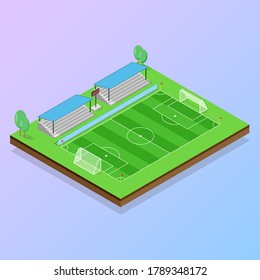 Isometric 3D, ilustración de campo de minifútbol