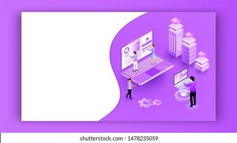 Landing Page Illustrations Related Education Stock Illustration 1445262257