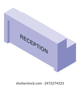 3d isometric illustration of a reception sign, perfect for business and hospitality designs