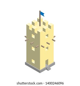 3d isometric illustration of tower