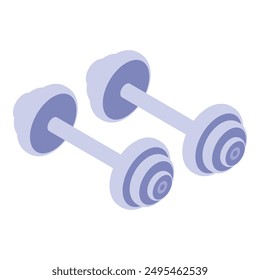 3d isometric illustration of two dumbbells, symbolizing a commitment to physical activity and well being