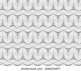 3d isometric image of the outlines of nested cubes. Seamless pattern. Vector illustration