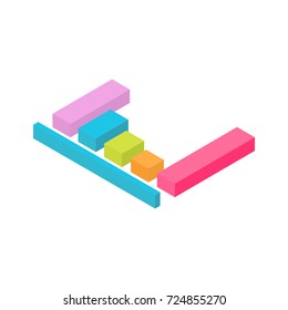 3D Isometric Infographic Element. Diagram or Chart for business presentation, design data finance, etc.