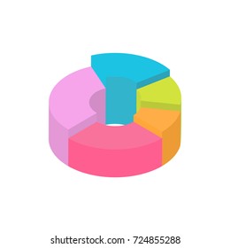 3D Isometric Infographic Element. Diagram or Chart for business presentation, design data finance, etc.