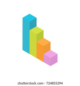 3D Isometric Infographic Element. Diagram or Chart for business presentation, design data finance, etc.
