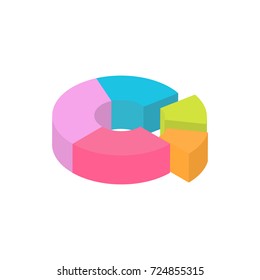 3D Isometric Infographic Element. Diagram or Chart for business presentation, design data finance, etc.