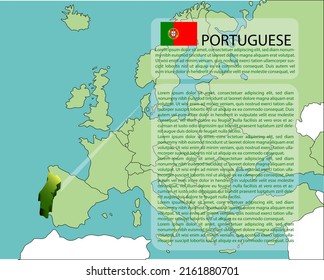 3d isometric infographic map of protuguese, europe