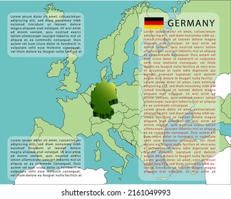3d isometric infographic map template of Germany, Europe