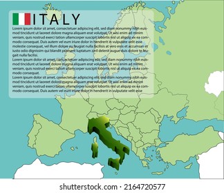 3d isometric infographic map template of italy, europe