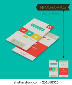 3d isometric infographics concept, on trend emerald background