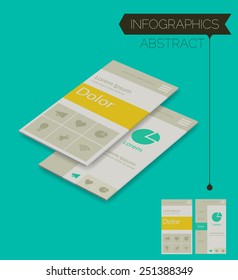 3d isometric infographics concept, on trend emerald background