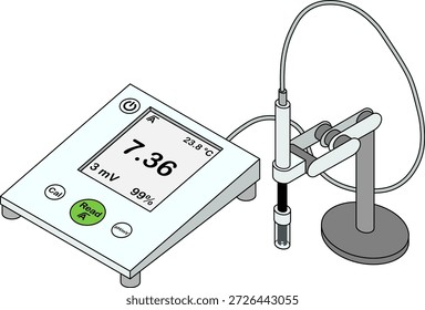 3D isometric laboratory pH meter