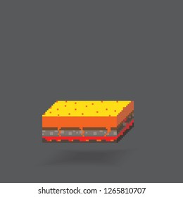 3D Isometric Landscape Cube - Ground Lava Element. Icon Can be used for Game, Web, Mobile App, Infographics. Game asset.