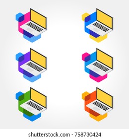3d Isometric Laptop Icon Sets
