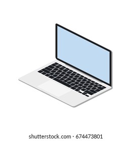 3D Isometric laptop on white background. Vector illustration EPS 10