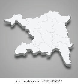 3d isometrische Karte von Aargau ist ein Kanton Schweiz, Vektorgrafik