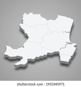 3d isometric map of Aberdeen is a region of Scotland, vector illustration