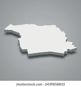 3d isometric map of Abidjan is autonomous districts of Ivory Coast, vector illustration