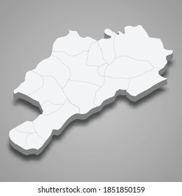 3d isometric map of Afyonkarahisar is a province of Turkey, vector illustration