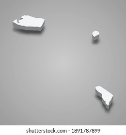 3d isometric map of Ajman is a Emirate of United Arab Emirates, vector illustration