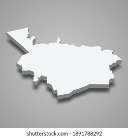 3d isometric map of Al Jawf is a Region of Saudi Arabia, vector illustration