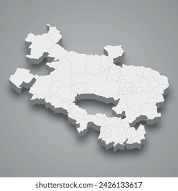 Mapa isométrico 3d de Alava es una provincia de España con municipios fronterizos