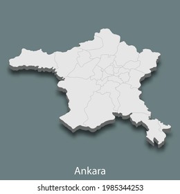 3d isometrische Karte von Ankara ist eine Stadt der Türkei, Vektorgrafik