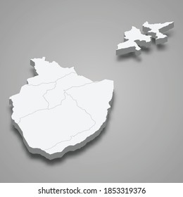 3d isometric map of Appenzell Innerrhoden is a canton of Switzerland, vector illustration