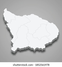 3d isometrische Karte von Areinmac ist eine Region Peru, Vektorgrafik