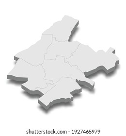 3d isometric map of Athens City is a Capital of Greece, vector illustration