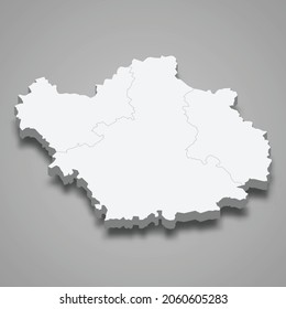3d mapa isométrico de Aube es un departamento en Francia, ilustración vectorial