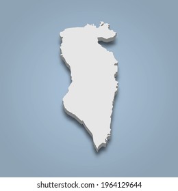 3d isometric map of Bahrain Island is an island in Persian Gulf, isolated vector illustration