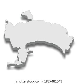 3d isometric map of Baku City is a Capital of Azerbaijan, vector illustration