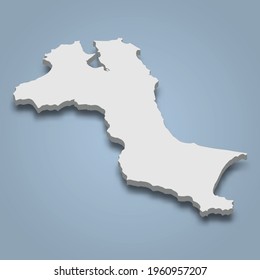 3d isometric map of Bangka is an island in Indonesia, isolated vector illustration