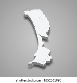 3d isometric map of Callao is a region of Peru, vector illustration