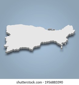 3d isometric map of Capri is an island in Italy, isolaated vector illustration