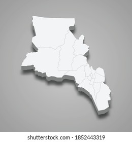 3d isometric map of Catamarca is a province of Argentina, vector illustration
