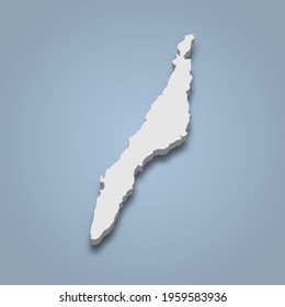 3d isometric map of Cebu is an island in Philippines, isolated vector illustration