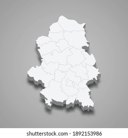 3d mapa isométrico de Finlandia central es una región de Finlandia, ilustración vectorial