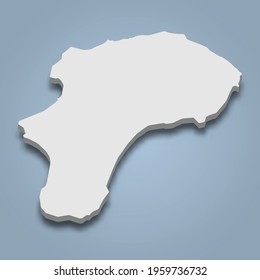 3d isometric map of Corn Island is an island in Nicaragua, isolated vector illustration