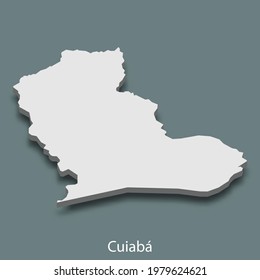 3d isometric map of Cuiaba is a city of Brazil , vector illustration