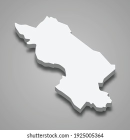 3d isometric map of Dong Thap Province of Vietnam, vector illustration