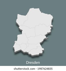 3d isometrische Karte von Dresden ist eine Stadt in Deutschland, Vektorgrafik