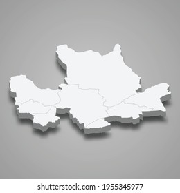 Mapa isométrico 3d de East Dunbartonshire es una región de Escocia, ilustración vectorial